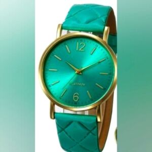 NWT Premium analogue quartz movement alloy/vegan leather watch